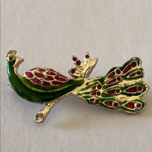 Colorful Peacock Brooch